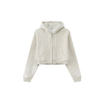 Cropped Zipped Up Hoodie-INNBLAC Fashion Apparel