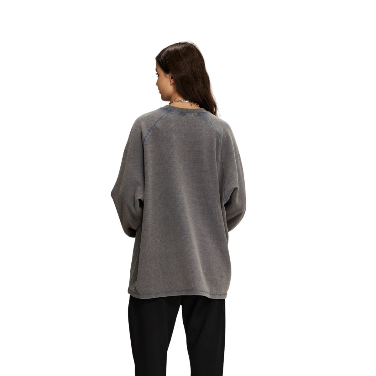 Women's Heavyweight Waffle-knit Long Sleeve T Shirt-INNBLAC Fashion Apparel