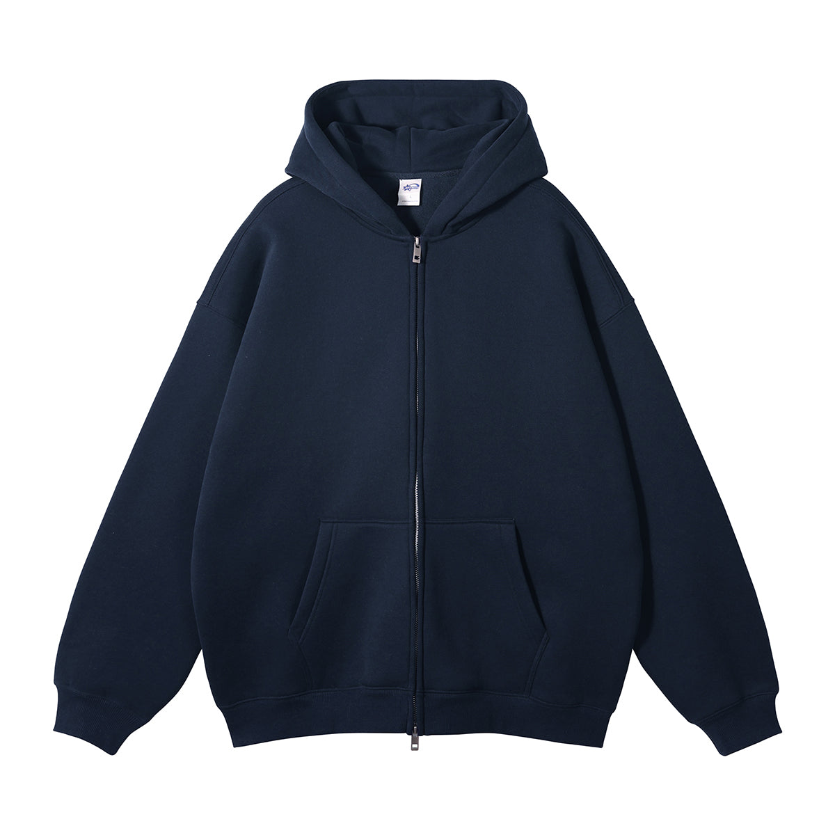 French Terry Double Slider Zip Hoodie-INNBLAC Fashion Apparel