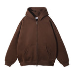 French Terry Double Slider Zip Hoodie-INNBLAC Fashion Apparel
