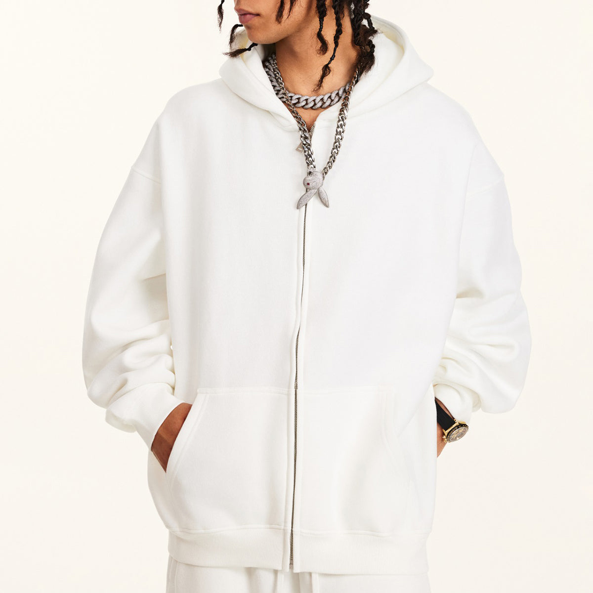 Oversized Full Zip Hoodie-INNBLAC Fashion Apparel
