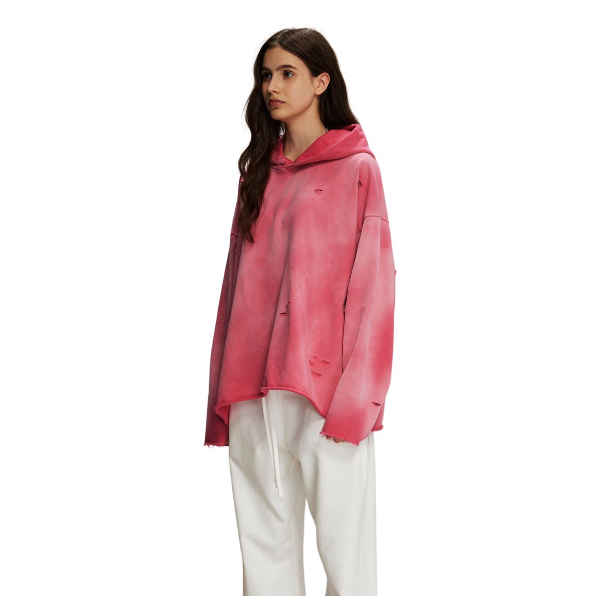 Women's Acid Washed Ripped Hoodie-INNBLAC Fashion Apparel