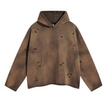 Women's Acid Washed Ripped Hoodie-INNBLAC Fashion Apparel