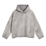 Women's Acid Washed Ripped Hoodie-INNBLAC Fashion Apparel