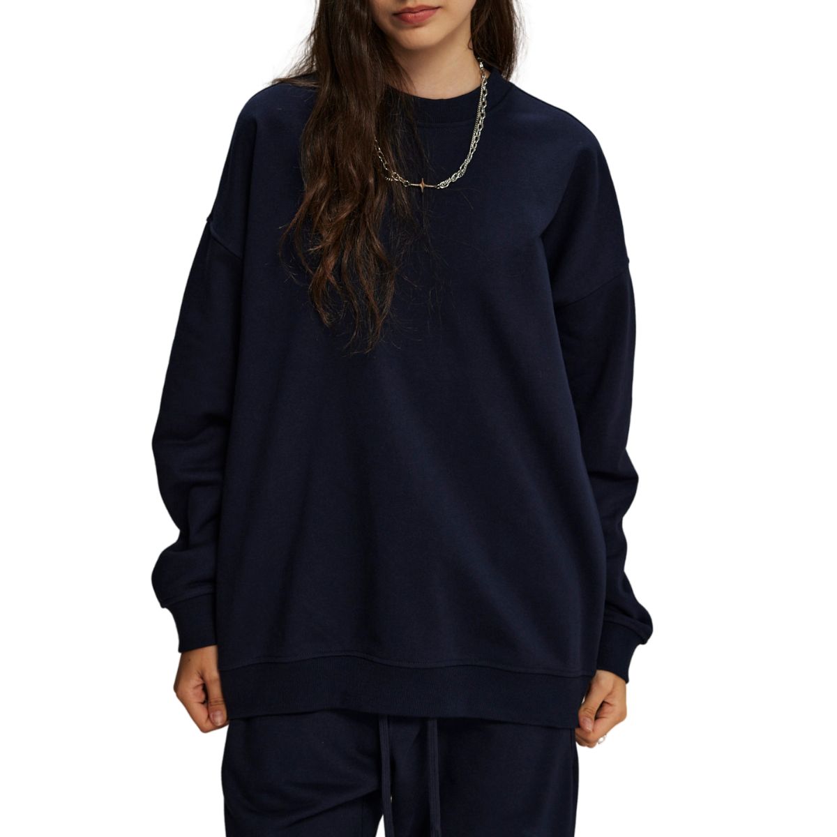 Women's Solid Color French Terry Sweatshirt-INNBLAC Fashion Apparel