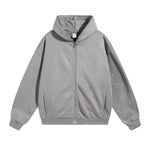 Solid Color Full Zip Hoodie-INNBLAC Fashion Apparel