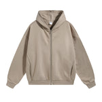 Solid Color Full Zip Hoodie-INNBLAC Fashion Apparel
