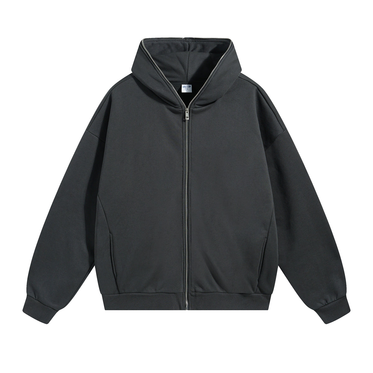 Solid Color Full Zip Hoodie-INNBLAC Fashion Apparel