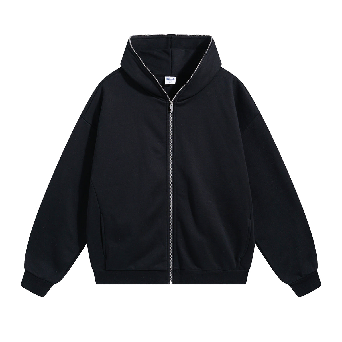 Solid Color Full Zip Hoodie-INNBLAC Fashion Apparel