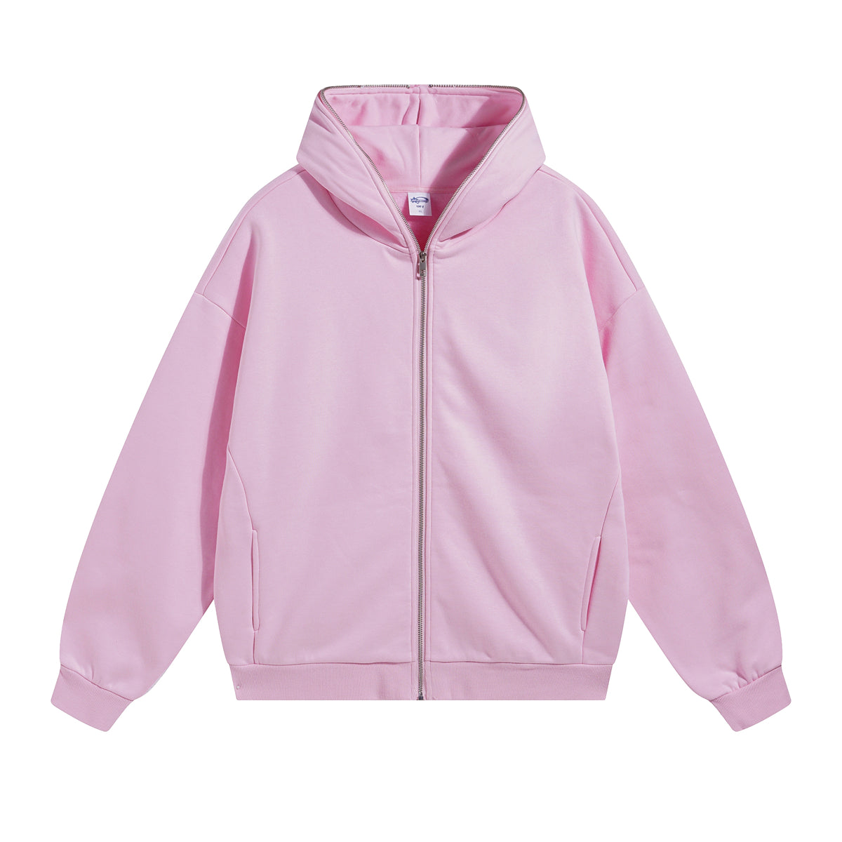 Solid Color Full Zip Hoodie-INNBLAC Fashion Apparel
