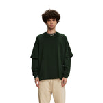 Solid Color Mock Two Piece Sweatshirt - Custom-INNBLAC Fashion Apparel