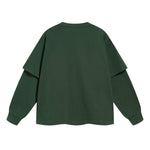 Solid Color Mock Two Piece Sweatshirt - Custom-INNBLAC Fashion Apparel