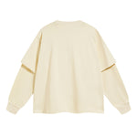 Solid Color Mock Two Piece Sweatshirt - Custom-INNBLAC Fashion Apparel