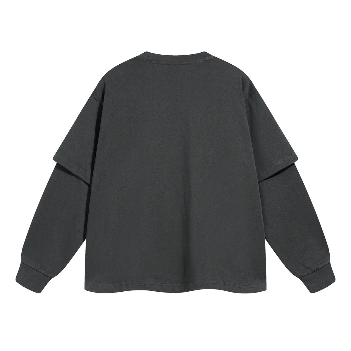 Solid Color Mock Two Piece Sweatshirt - Custom-INNBLAC Fashion Apparel