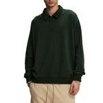 Solid Color Polo Sweatshirt-INNBLAC Fashion Apparel