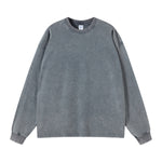 Stone Wash Long Sleeve T Shirt-INNBLAC Fashion Apparel