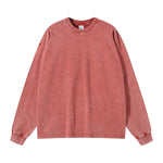 Stone Wash Long Sleeve T Shirt-INNBLAC Fashion Apparel