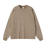 Stone Wash Long Sleeve T Shirt-INNBLAC Fashion Apparel