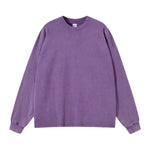 Stone Wash Long Sleeve T Shirt-INNBLAC Fashion Apparel