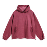 Vintage Spray Paint Elastic Hem Hoodie-INNBLAC Fashion Apparel
