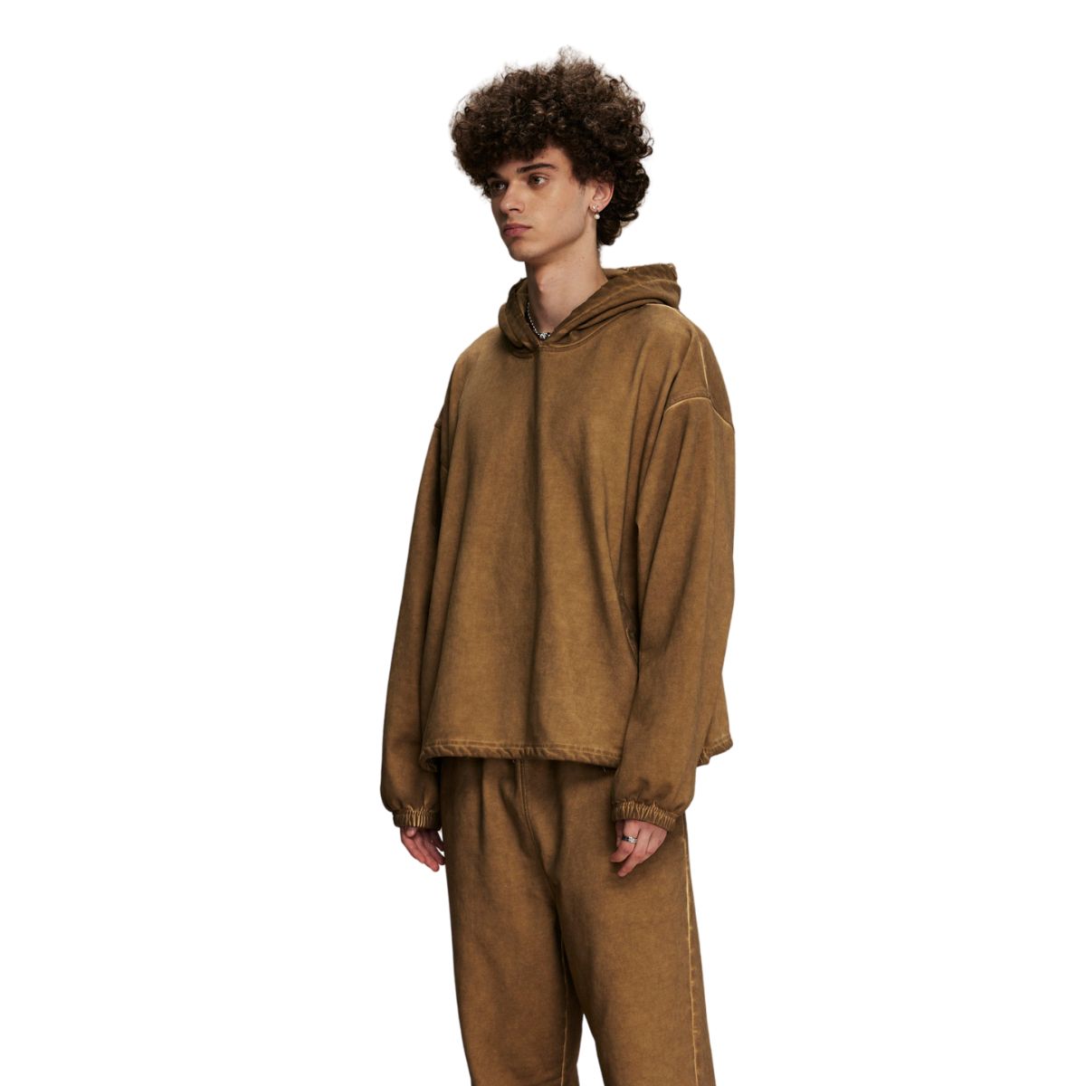 Vintage Spray Paint Elastic Hem Hoodie-INNBLAC Fashion Apparel