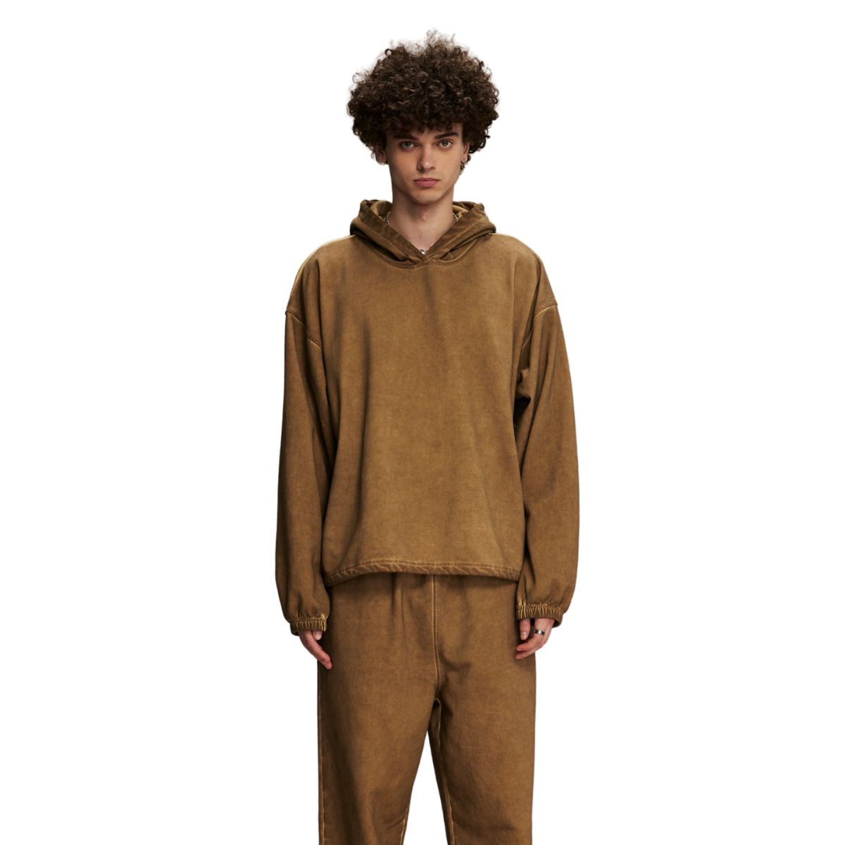 Vintage Spray Paint Elastic Hem Hoodie-INNBLAC Fashion Apparel