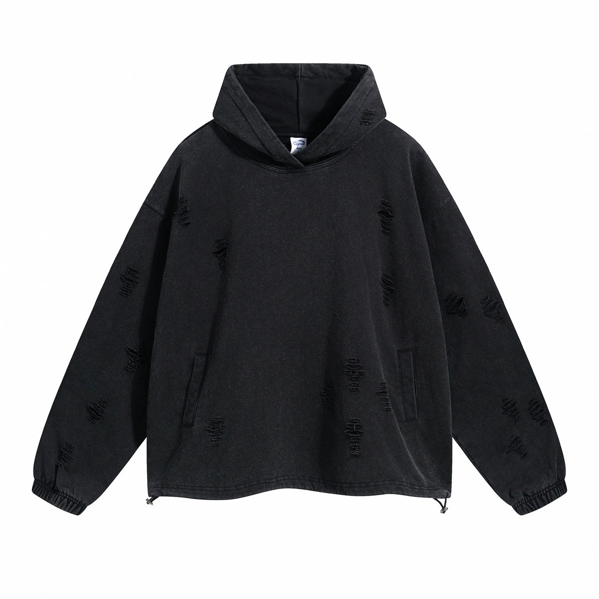 Vintage Spray Paint Ripped Hoodie-INNBLAC Fashion Apparel