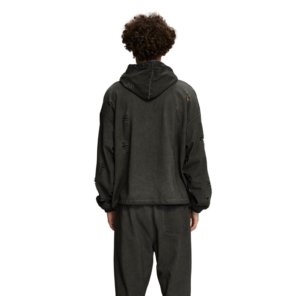 Vintage Spray Paint Ripped Hoodie-INNBLAC Fashion Apparel