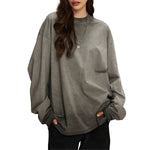 Women's Vintage Wash Distressed Sweatshirt-INNBLAC Fashion Apparel