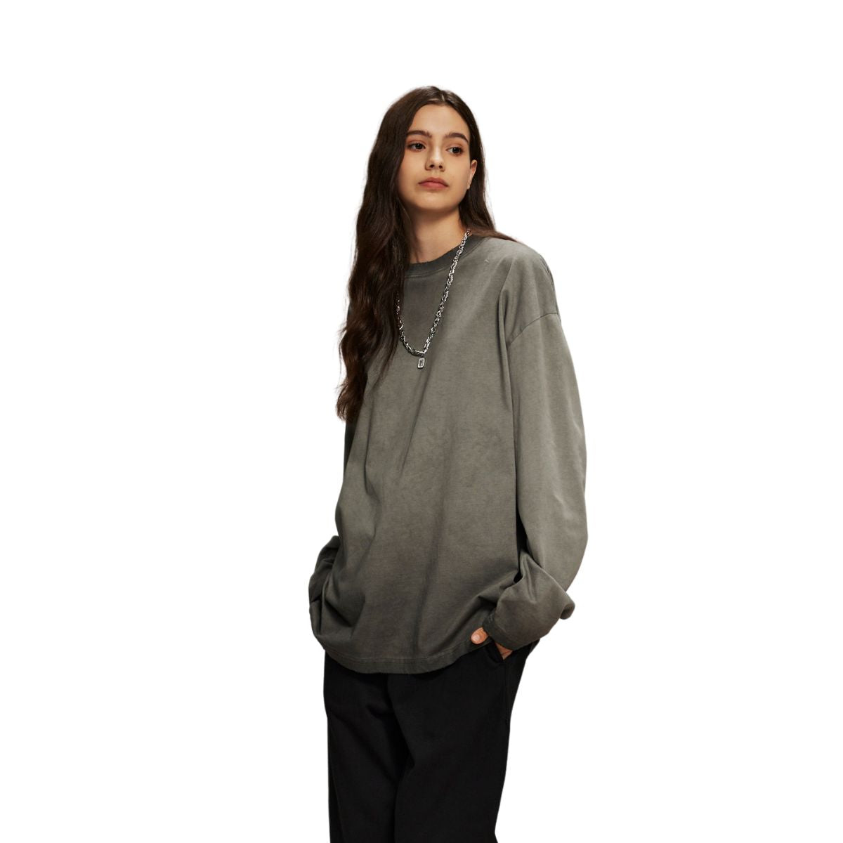 Women's Vintage Wash Distressed Sweatshirt-INNBLAC Fashion Apparel