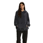 Women's Washed Distressed Thick Hoodie-INNBLAC Fashion Apparel