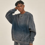 Washed French Terry Kangaroo Pocket Sweatshirt-INNBLAC Fashion Apparel