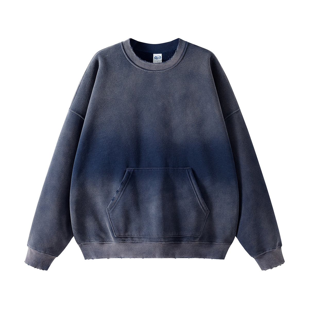 Washed French Terry Kangaroo Pocket Sweatshirt-INNBLAC Fashion Apparel