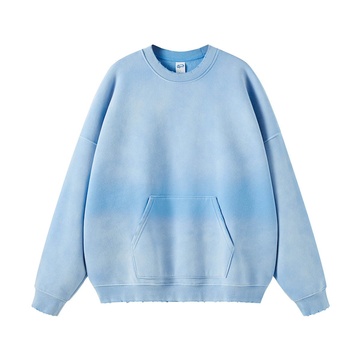 Washed French Terry Kangaroo Pocket Sweatshirt-INNBLAC Fashion Apparel