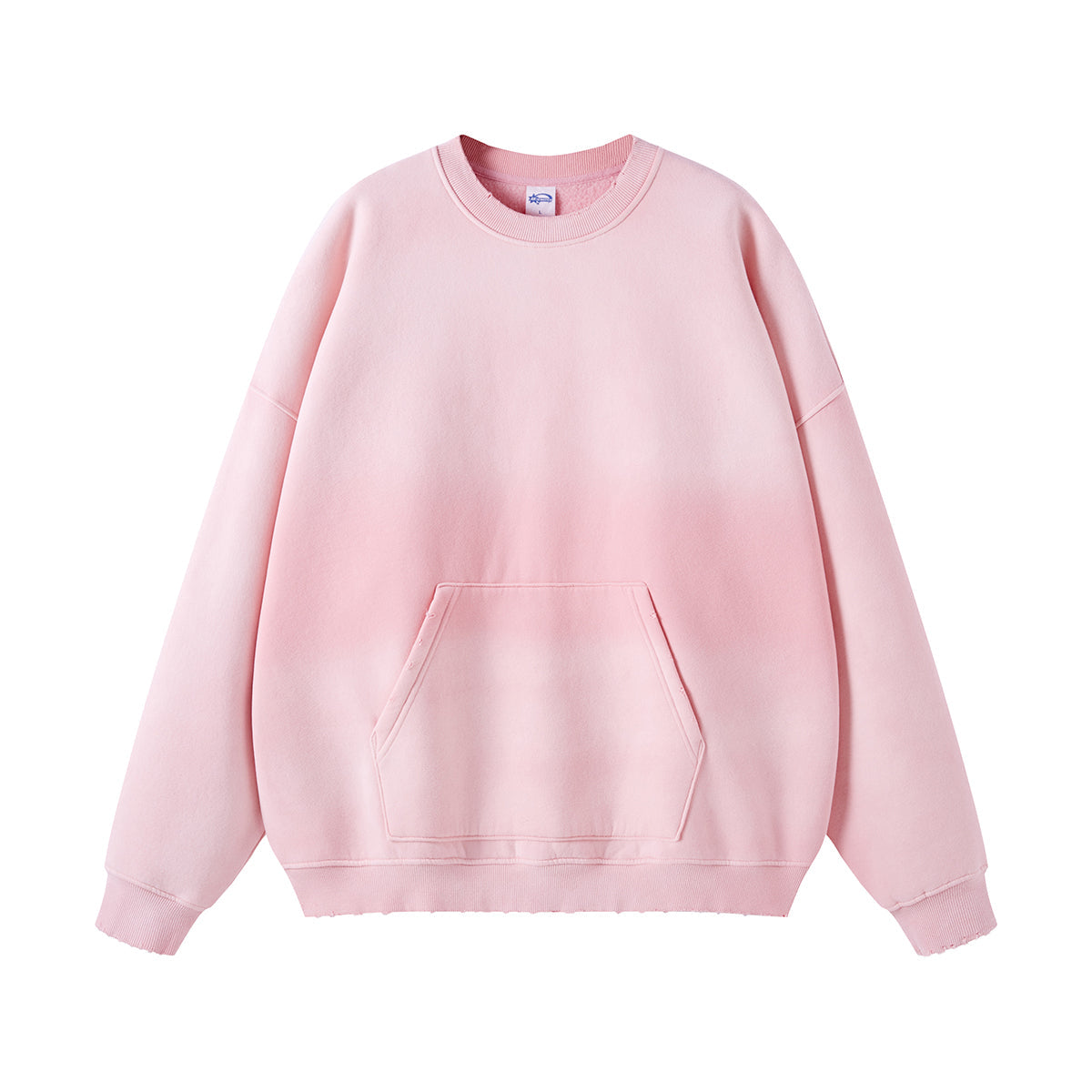 Washed French Terry Kangaroo Pocket Sweatshirt-INNBLAC Fashion Apparel
