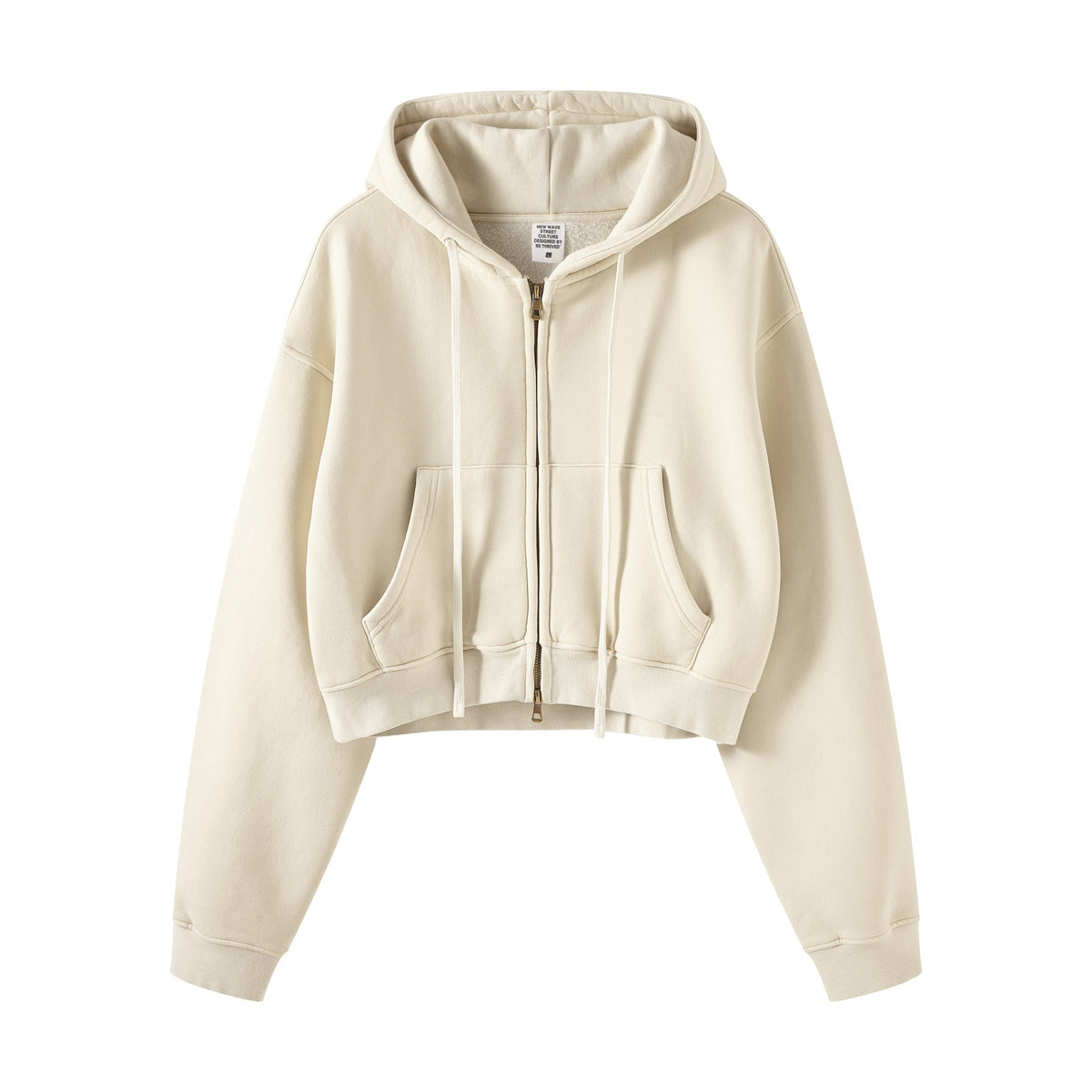 Women's Double Slider Zip Crop Hoodie-INNBLAC Fashion Apparel
