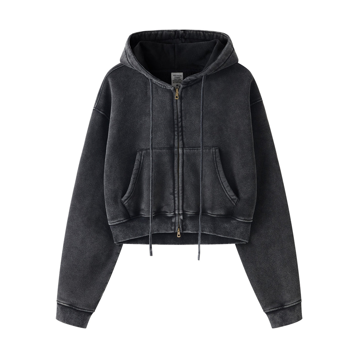 Women's Double Slider Zip Crop Hoodie-INNBLAC Fashion Apparel