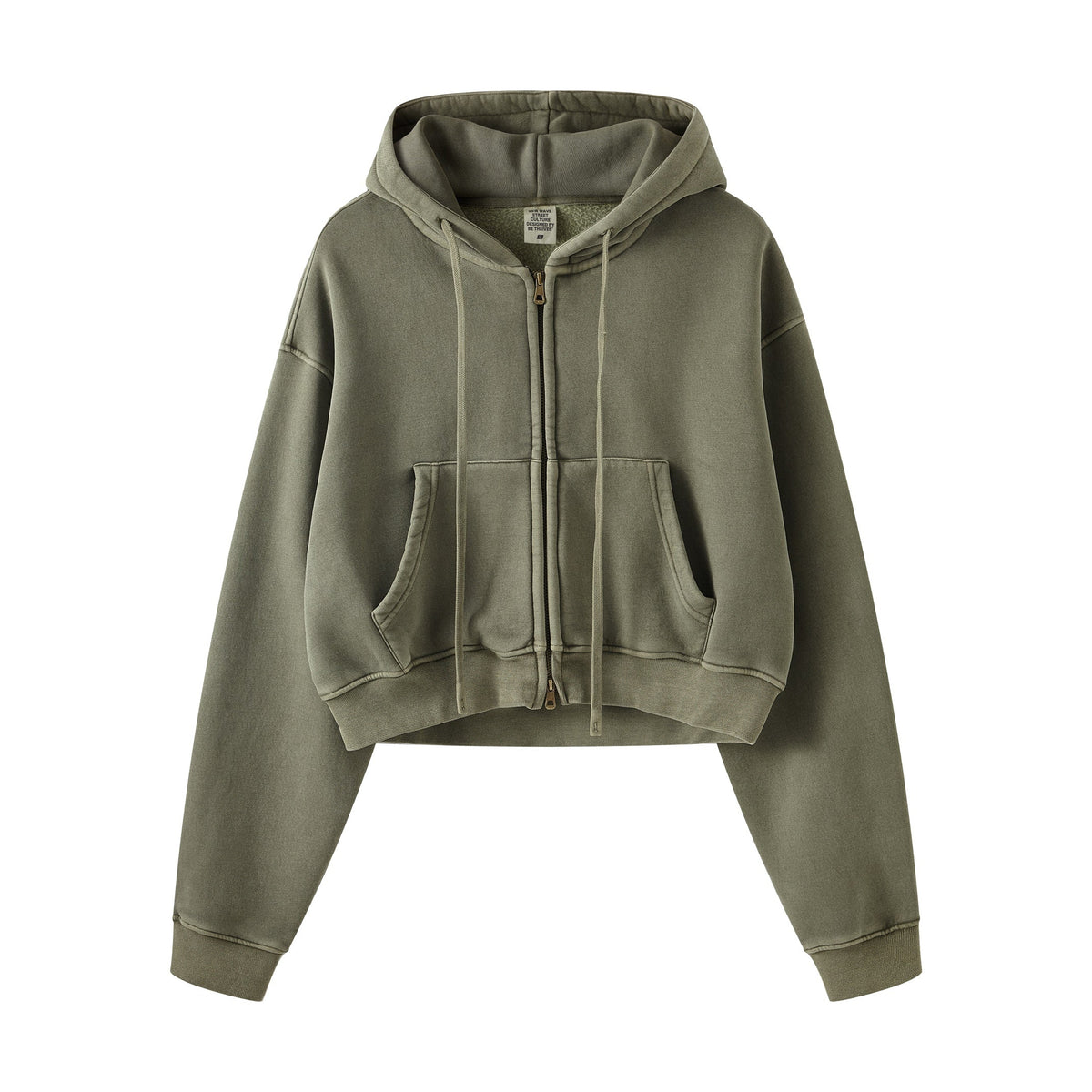 Women's Double Slider Zip Crop Hoodie-INNBLAC Fashion Apparel