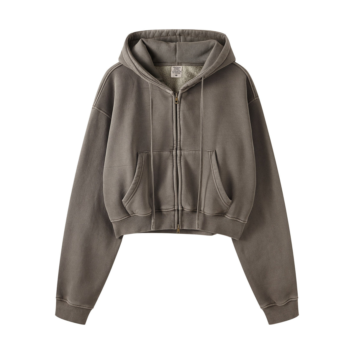 Women's Double Slider Zip Crop Hoodie-INNBLAC Fashion Apparel