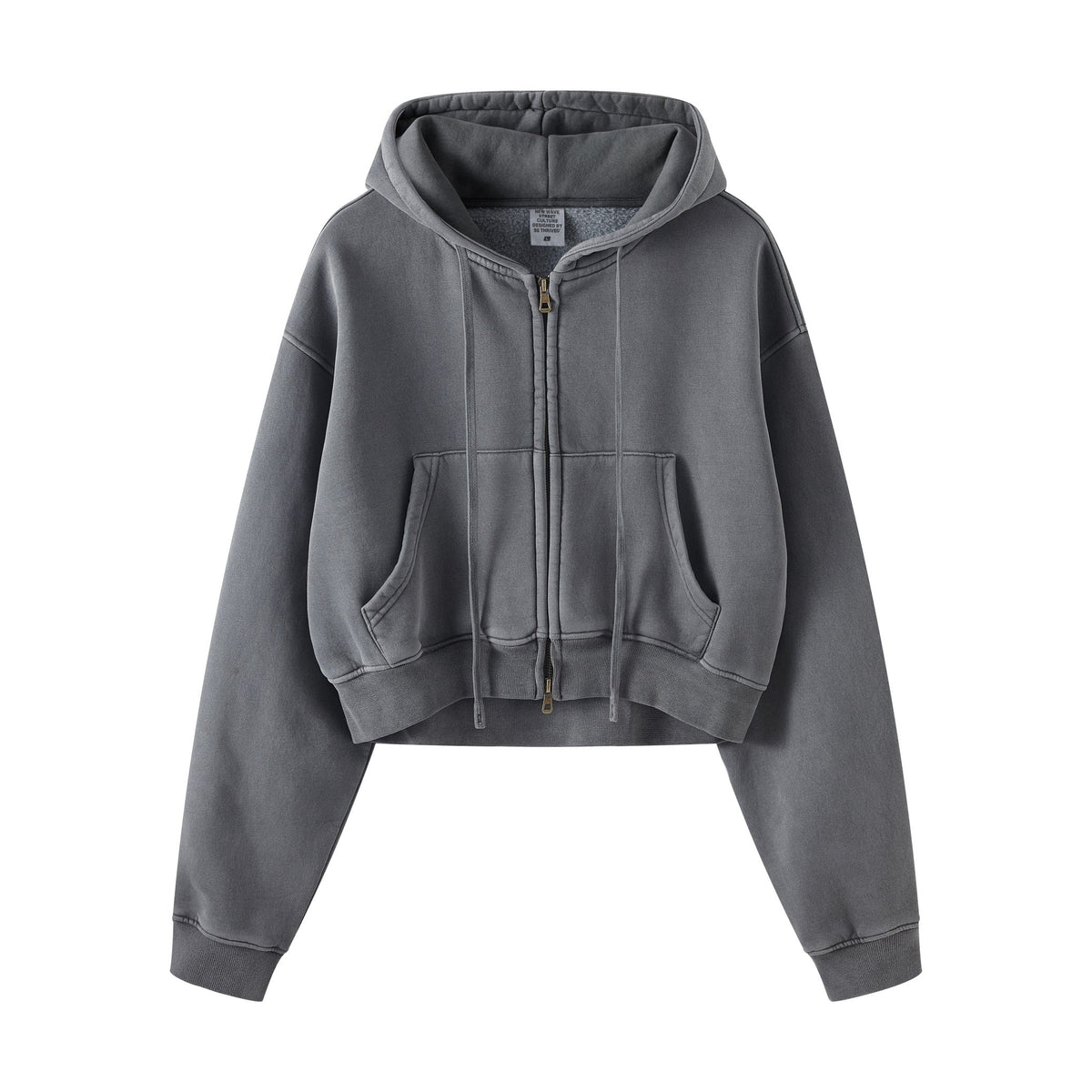 Women's Double Slider Zip Crop Hoodie-INNBLAC Fashion Apparel