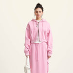 Women's Double Slider Zip Crop Hoodie-INNBLAC Fashion Apparel