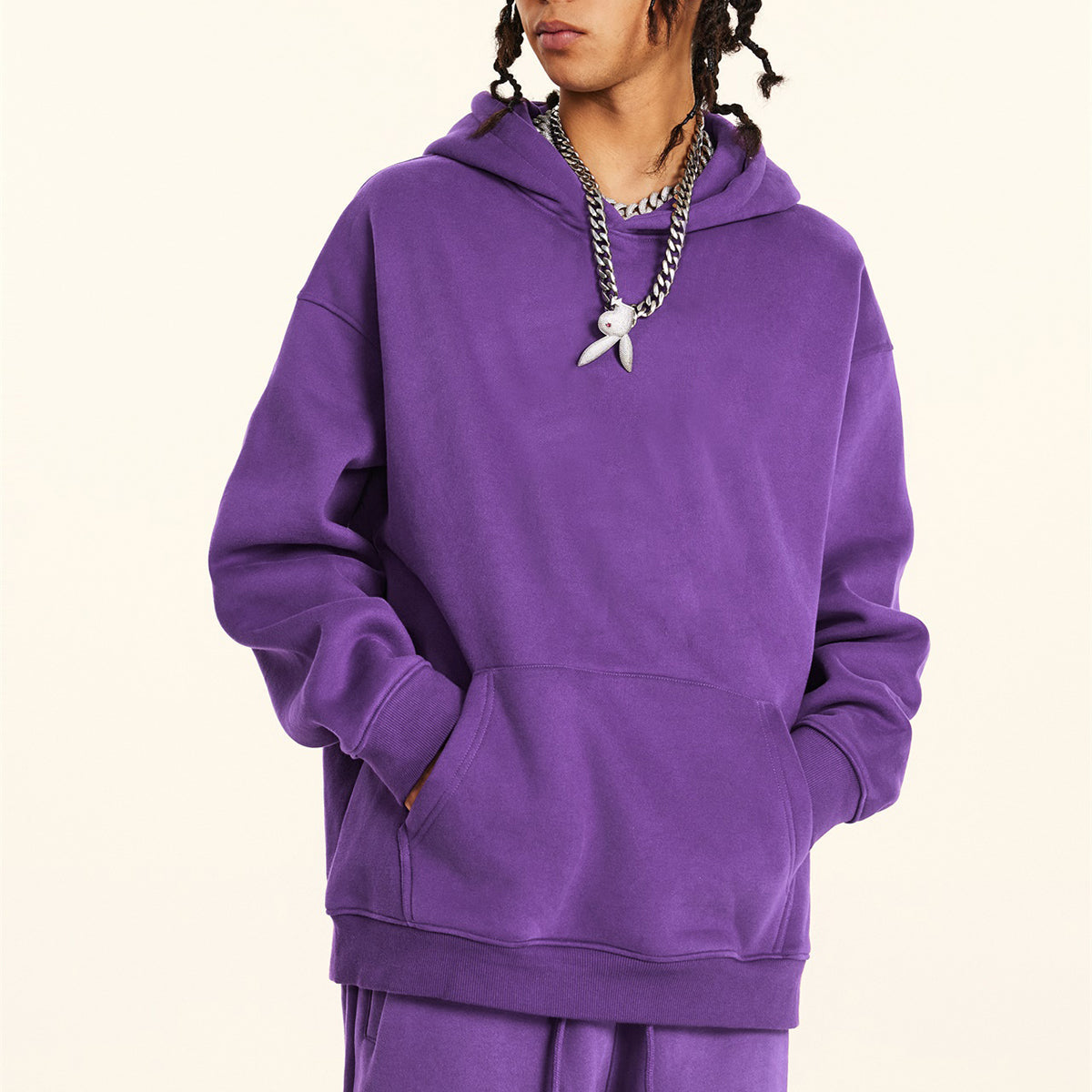Solid Color Loose Fit Hoodie-INNBLAC Fashion Apparel