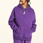 Solid Color Loose Fit Hoodie-INNBLAC Fashion Apparel