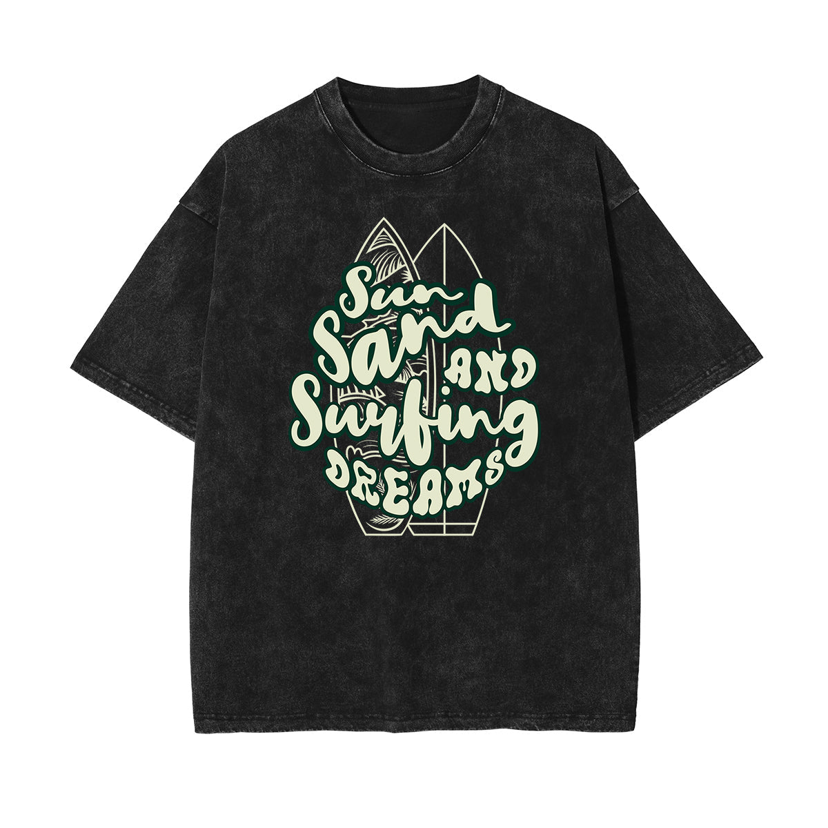 Stone Wash Summer Vacation Pattern Tee