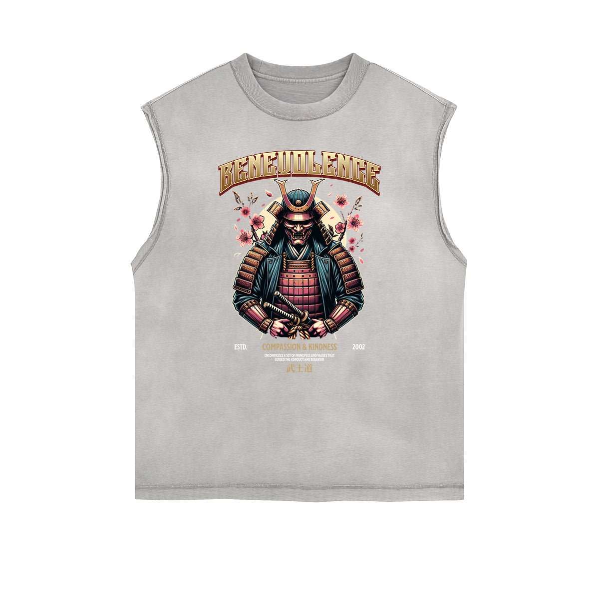 Distressed Sleeveless Blossom Graphic Tee