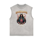 Distressed Sleeveless Blossom Graphic Tee