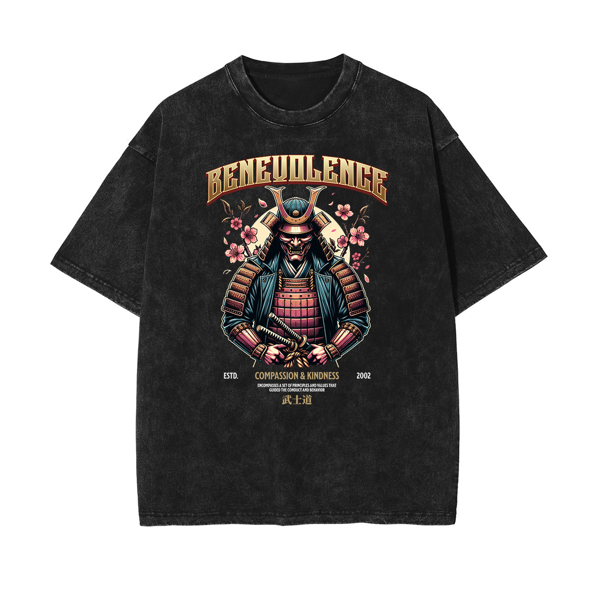 Washed Faded Blossom Pattern Tee