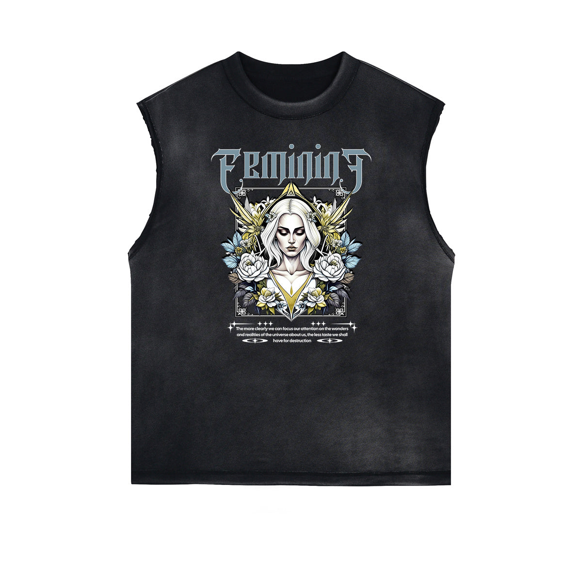 Frayed Edge Blossom Graphic Muscle Tank