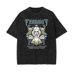 Washed Faded Blossom Pattern Tee