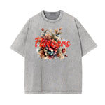 Washed Cotton Blossom Pattern Tee